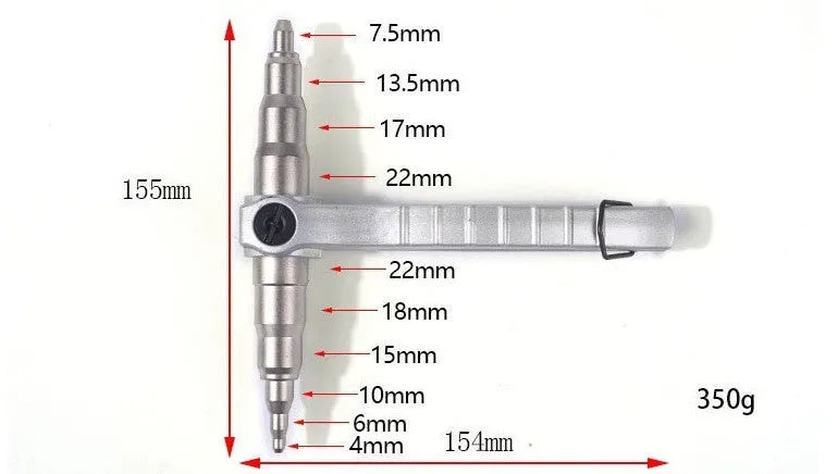 Air conditioner refrigeration manual tube expander tool model PR 02-008, alloy steel construction for expanding copper tubes from 6 mm to 22 mm (1/4