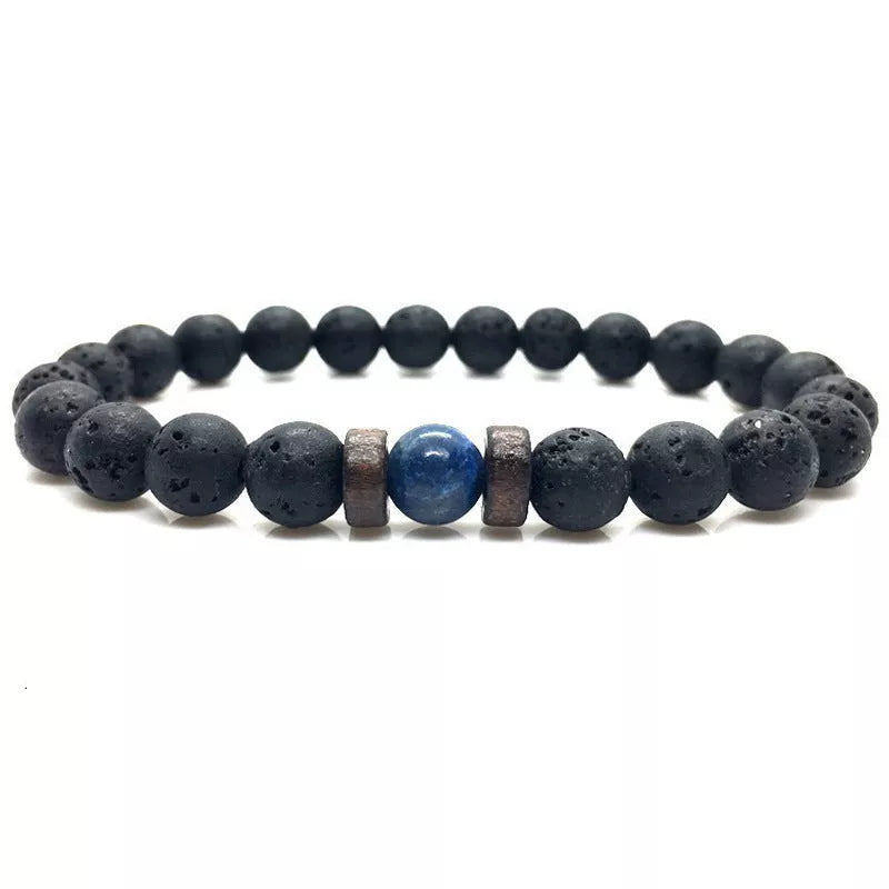 Hand-woven Tiger Eye Stone Bracelet in natural stone, sizes 8mm and 10mm