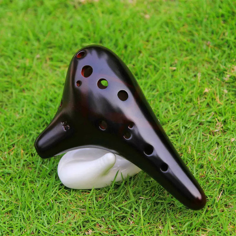 12-hole midrange C ocarina with smoldering and raw lacquer finish