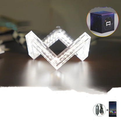 Acrylic Bluetooth desk lamp with 12x12x8.7cm dimensions and 9W LED lighting