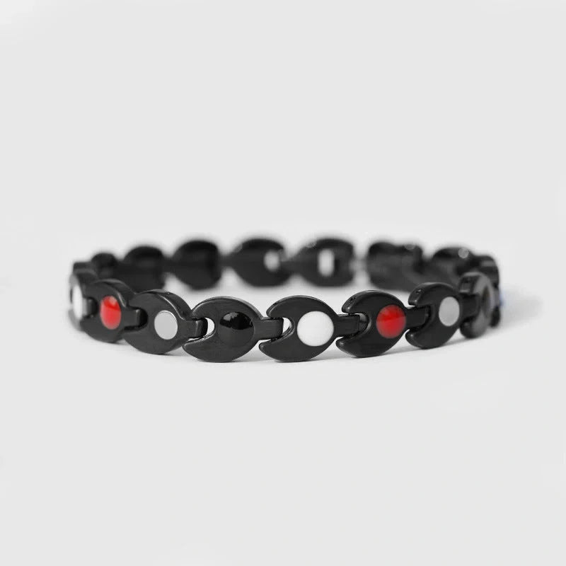 Women's navy blue titanium steel energy health bracelet with sleek design