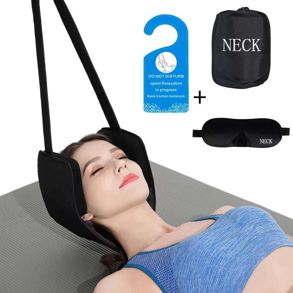 Neck Hammock Neck Stretcher in black grey for pain relief and mobility improvement