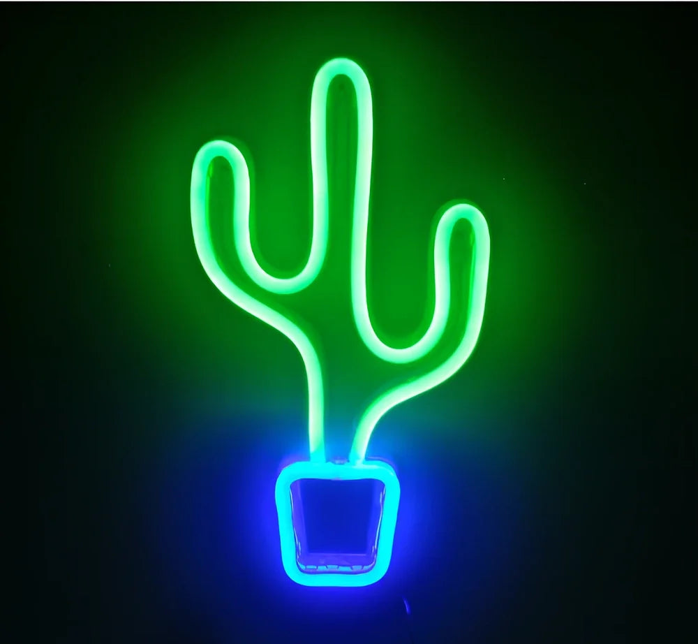 Hanging LED neon wall light in PVC, USB powered, sizes 100-600mm for home decor