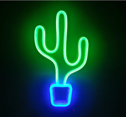 Hanging LED neon wall light in PVC, USB powered, sizes 100-600mm for home decor