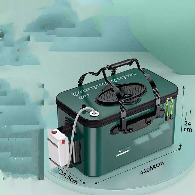 Thickened EVA Fish Protection Bucket with options for oxygen pump and multiple sizes