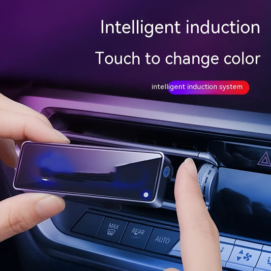 Black automobile aromatherapy air outlet ambience light with LED and fragrance sticks for car vents