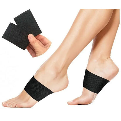 A pair of PU elastic arch support foot pads, shown in both heart style and ordinary plain style.