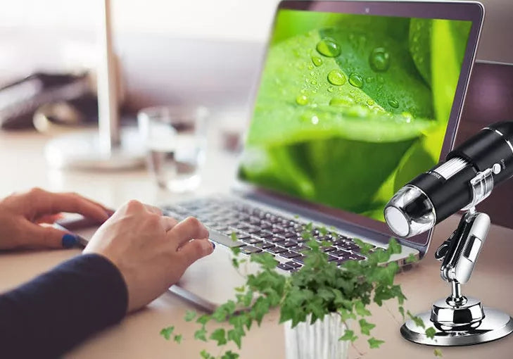 USB Digital Microscope with 1600X magnification and adjustable LED lighting