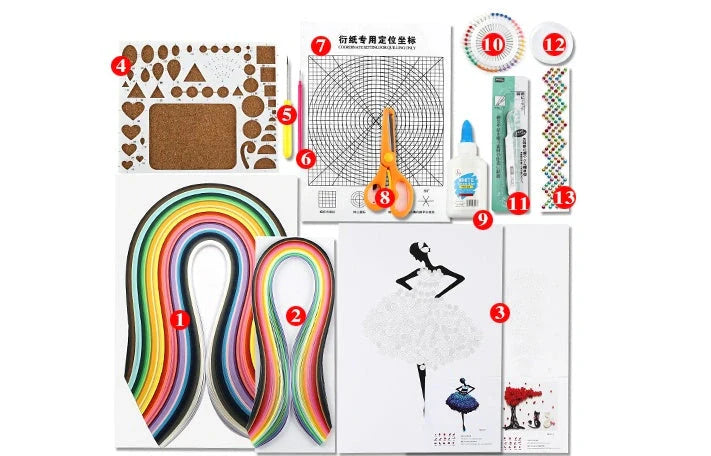 Premium DIY Paper Quilling Art Craft Kit with Vibrant Pre-cut Paper Strips, Essential Tools, and Detailed Instructions for Unique Handmade Projects