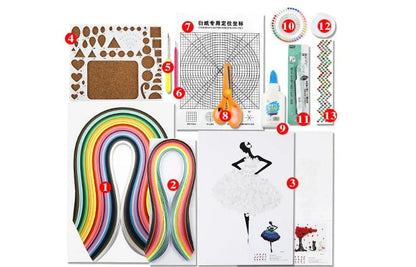 Premium DIY Paper Quilling Art Craft Kit with Vibrant Pre-cut Paper Strips, Essential Tools, and Detailed Instructions for Unique Handmade Projects