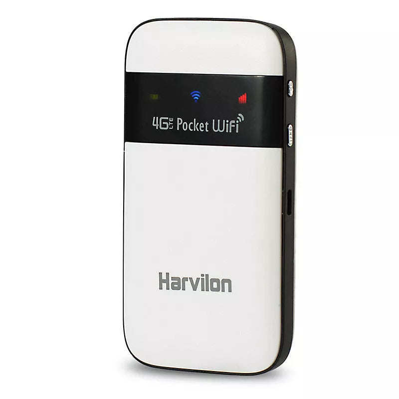 White wireless router with LTE CAT4 chip for high-speed internet