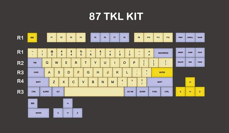 Retro mechanical keyboard in multiple colour styles with wired USB or PS/2 cable connection