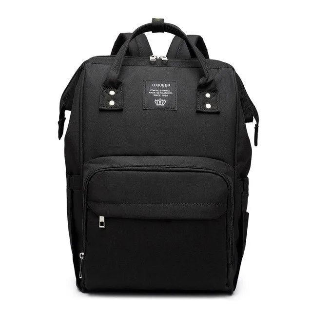 Oxford maternity nappy bag with 16-20L capacity, anti-theft design, bottle area, and multiple colour options