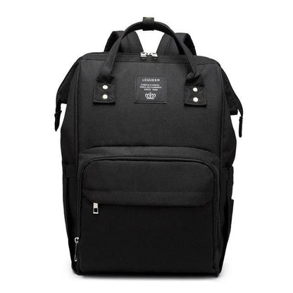 Oxford maternity nappy bag with 16-20L capacity, anti-theft design, bottle area, and multiple colour options