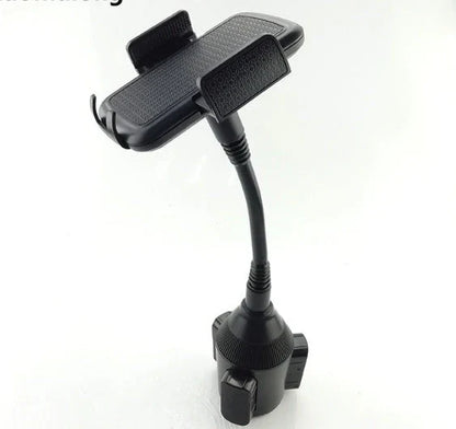 Adjustable car cup holder and smartphone mount with 360-degree rotation and eco-friendly ABS design