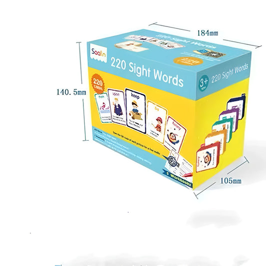 220 high frequency word gift box set with coated paper cards and 5 interactive workbooks for early childhood education