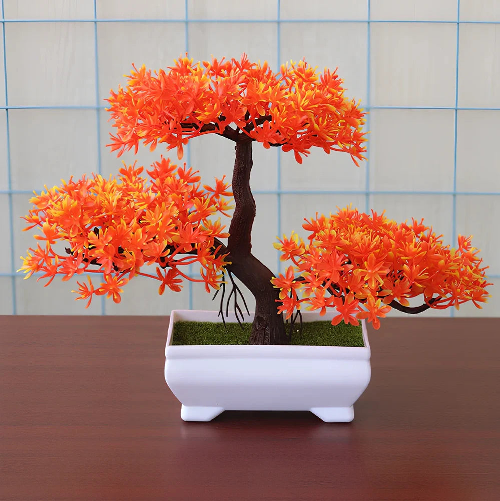 Decorative artificial plant bonsai with 19cm height and 25cm width in seven colour options