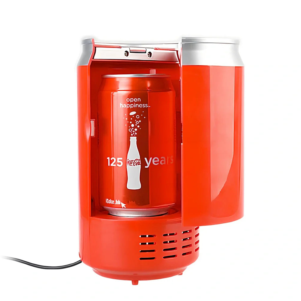 Mini refrigerator measuring 19cm wide × 9cm long × 8cm high with 300ml capacity for cooling medicines and cosmetics