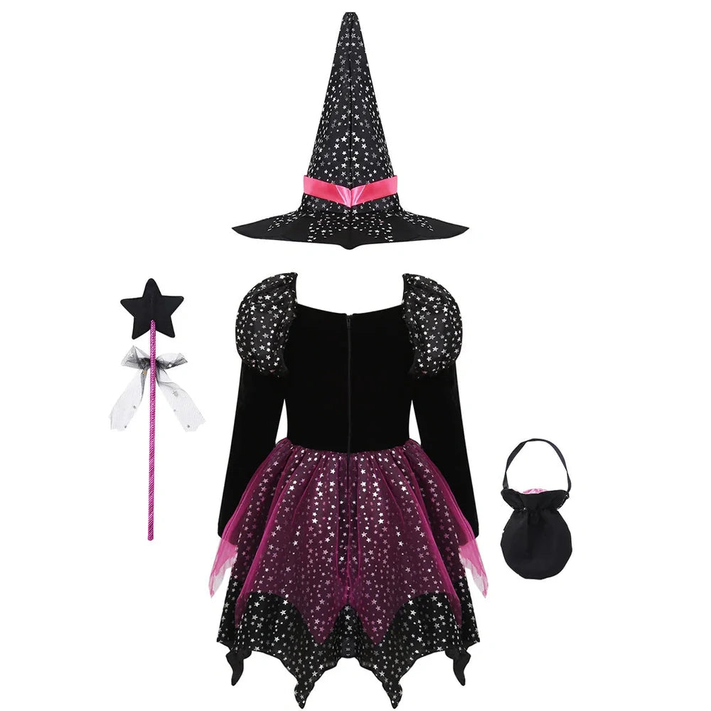 Purple Halloween costume with printed patterns on rabbit hair fabric for 18-24 year olds
