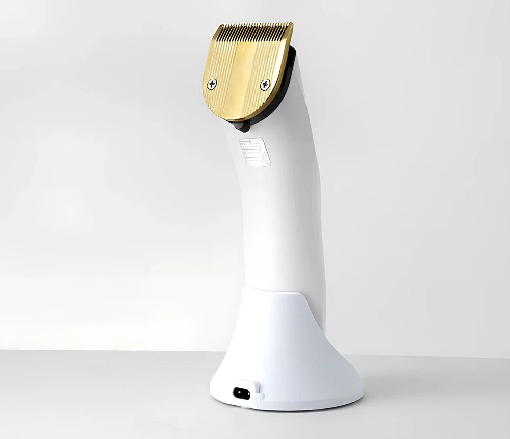 White KM-1830 electric hair clipper, 18.2 x 5 cm compact design, 3W power for home trimming