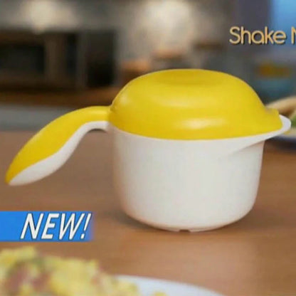 Microwave Egg Boiler in white and yellow color, compact and lightweight for easy egg cooking