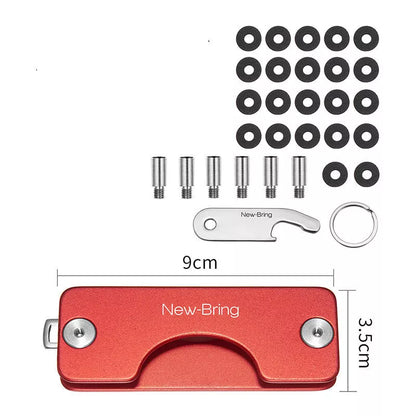 Metal Multifunctional Keychain Organizer in various colors, holding multiple keys