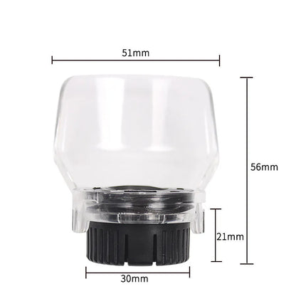 Transparent plastic horn safety cover for Delta angle grinder, showing clear face shield.