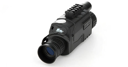 Black infrared monocular with 500m night vision range and 5x magnification for dark conditions