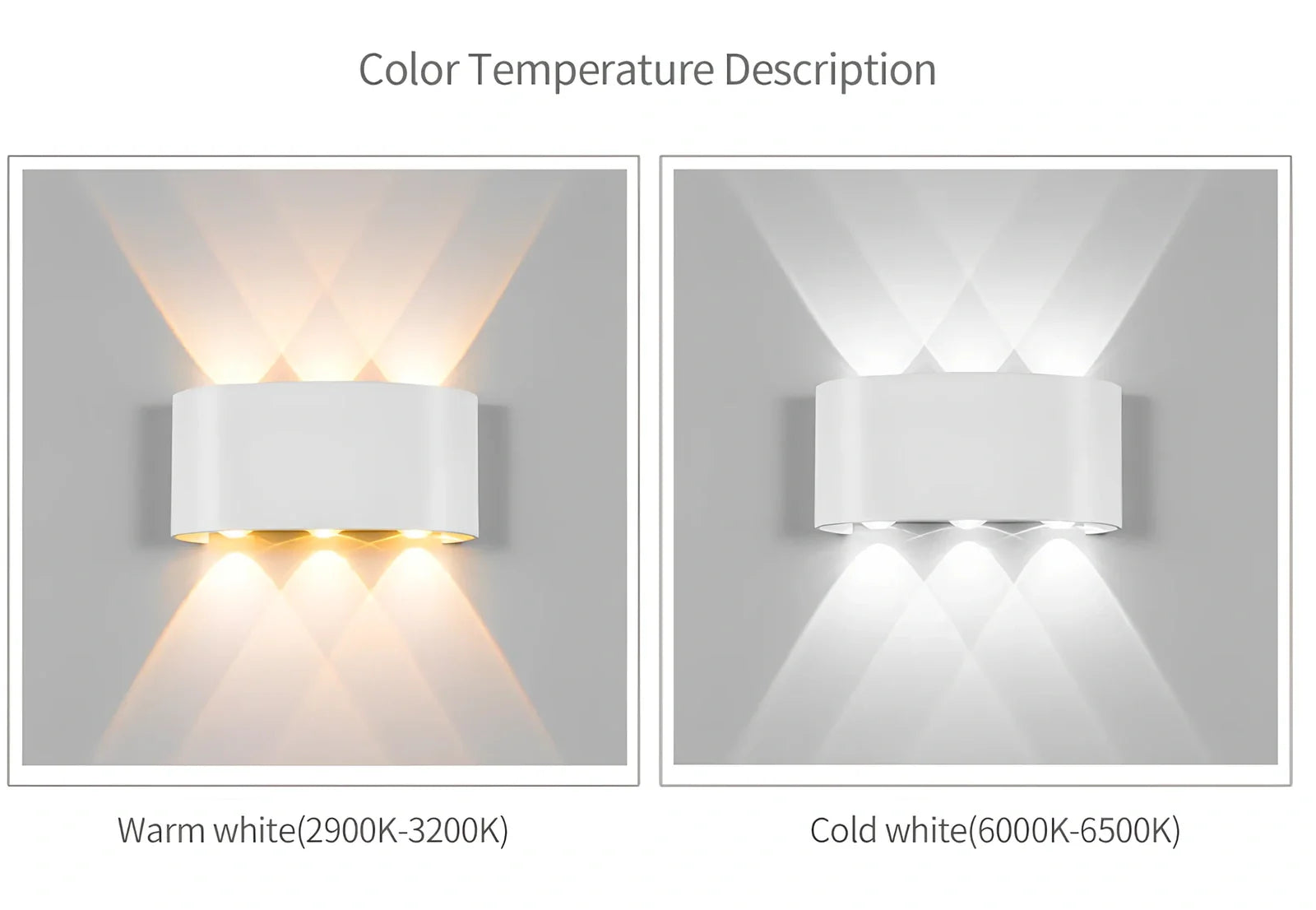 Waterproof black aluminium LED wall lamp 4W warm white emitting 60-degree beam angle mounted on white wall