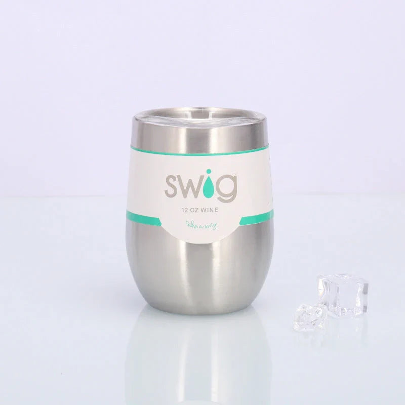 Swig Eggshell Cup - 12oz Stainless Steel Insulated Wine Tumbler with Variety of Color Options