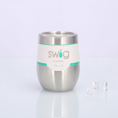 Swig Eggshell Cup - 12oz Stainless Steel Insulated Wine Tumbler with Variety of Color Options