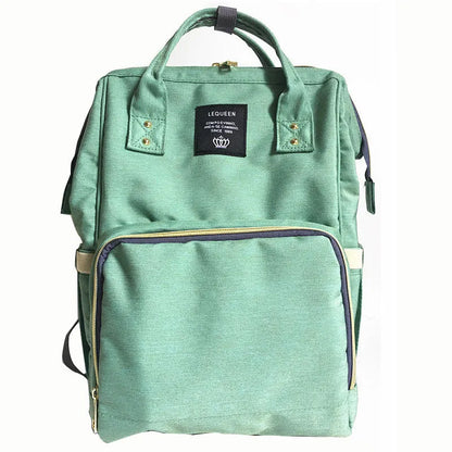 Oxford maternity nappy bag with 16-20L capacity, anti-theft design, bottle area, and multiple colour options