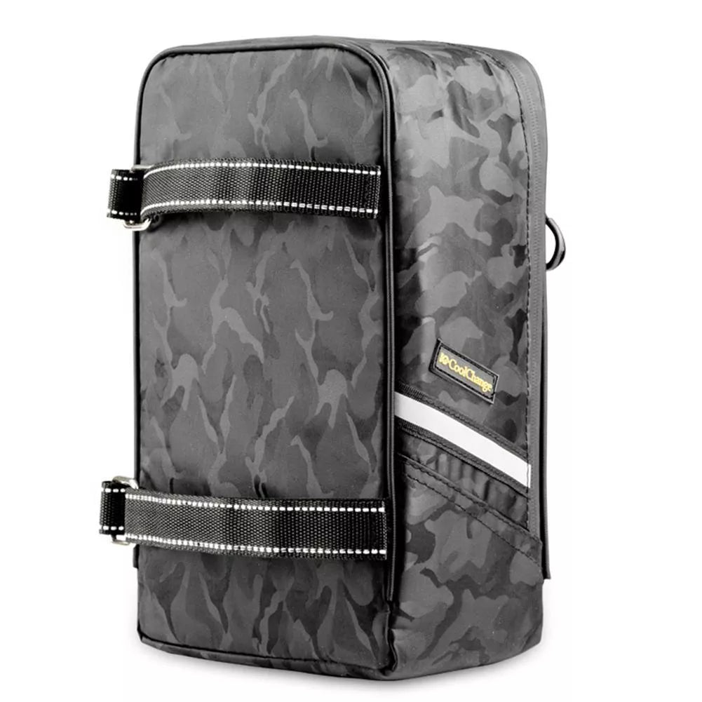 Black camouflage waterproof bicycle backpack with elastic silk Oxford fabric