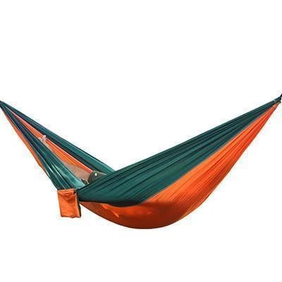 Durable and lightweight parachute hammock in various outdoor-friendly color options