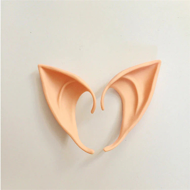 A pair of soft, flexible elf ears in various colors and sizes, perfect for Halloween costume accessories.