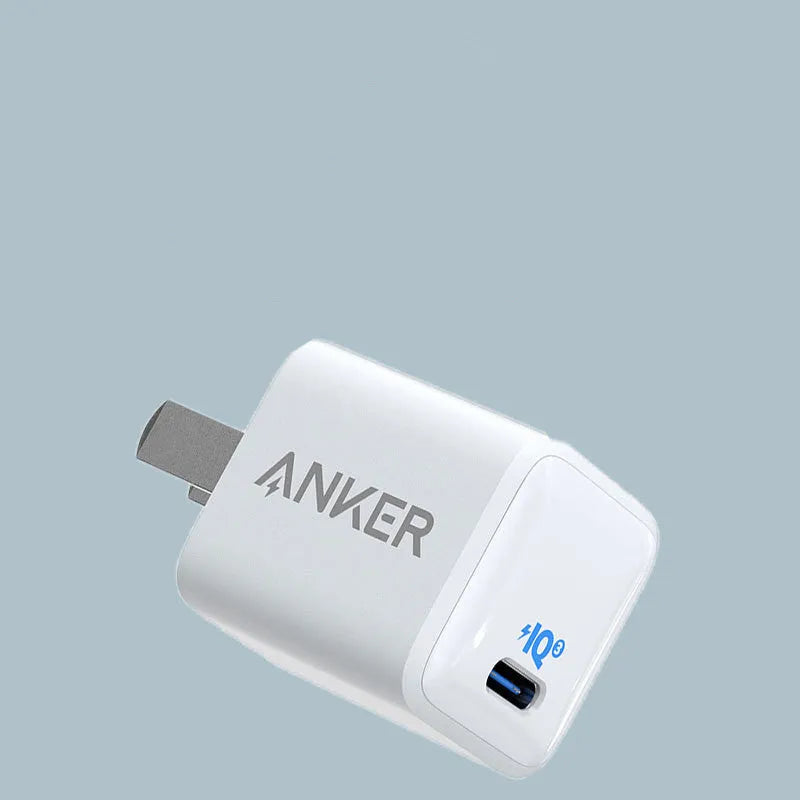 White travel mobile phone charger with USB port for 18W fast charging