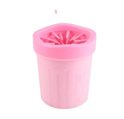 Premium silicone dog paw cleaning cup with soft bristles for gentle, effective paw washing