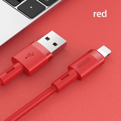 A 1.2-metre long Type-C charging cable shown in five colour options: black, purple, red, white, and yellow.