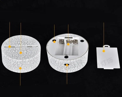 Shark-shaped 3D acrylic LED table lamp with touch control and remote on a wooden surface.
