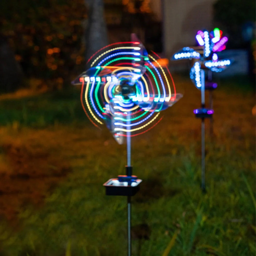 LED Solar Wind Spinner Light for garden and outdoor decoration
