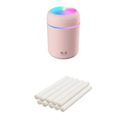 Compact and Quiet Bedroom Mist Humidifier with Soothing Mood Lighting in White, Navy Blue, and Pink Colors