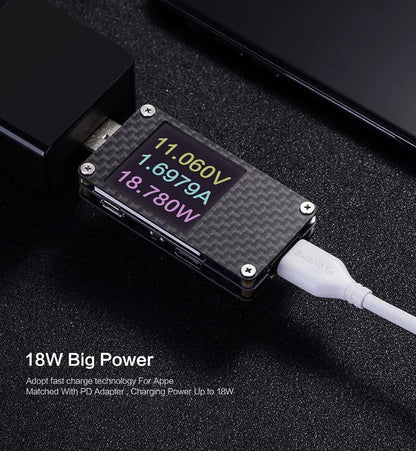 White one-metre USB-C to Lightning charging cable for iPhone on a plain background