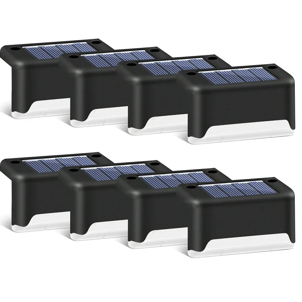 Coffee-coloured solar step light with amorphous silicon panel for outdoor staircase and garden illumination