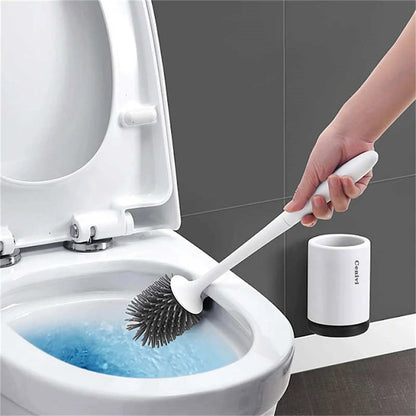 Efficient Toilet Cleaning Brush Set with Durable PVC and Silicone Construction for Spotless Bathroom Cleaning