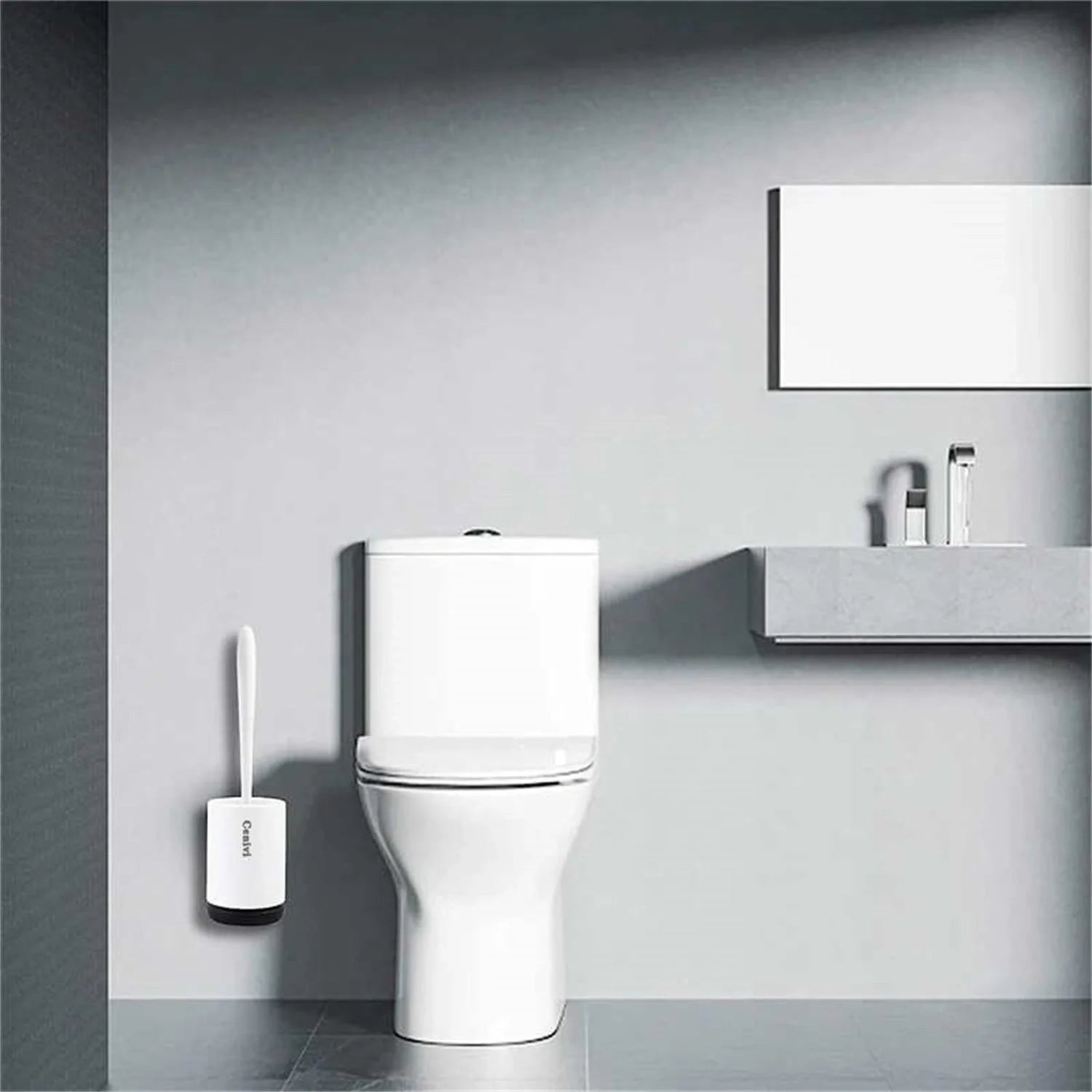 Efficient Toilet Cleaning Brush Set with Durable PVC and Silicone Construction for Spotless Bathroom Cleaning