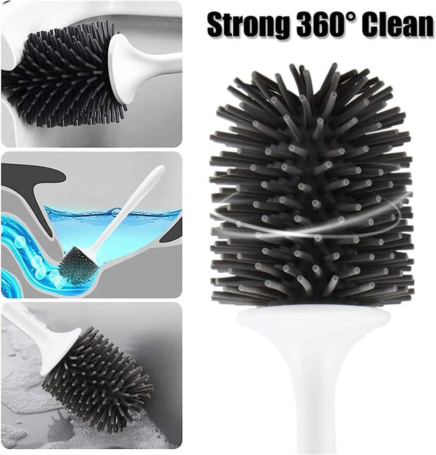 Efficient Toilet Cleaning Brush Set with Durable PVC and Silicone Construction for Spotless Bathroom Cleaning