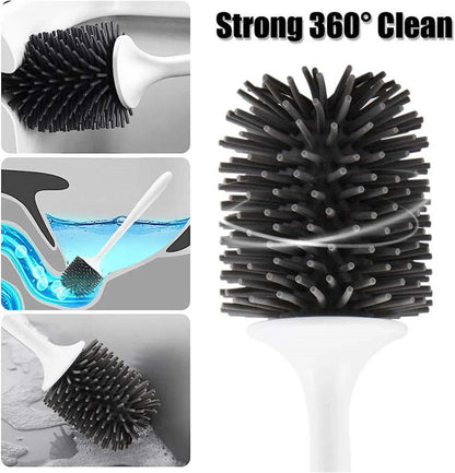 Efficient Toilet Cleaning Brush Set with Durable PVC and Silicone Construction for Spotless Bathroom Cleaning