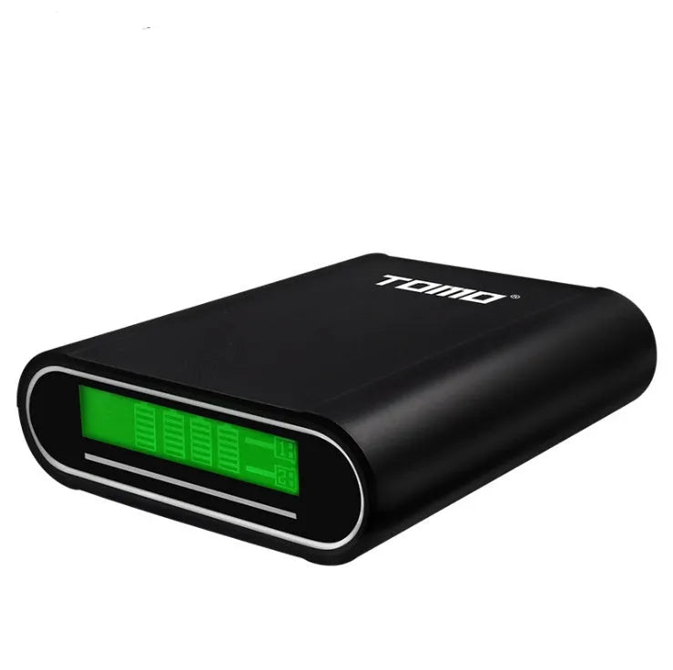 Black and white DIY mobile power box with LCD display for 18650 battery charging