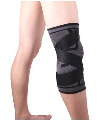 Durable sports knee brace with premium materials, 3D weaving technology, and customizable pressure belt design for active lifestyles