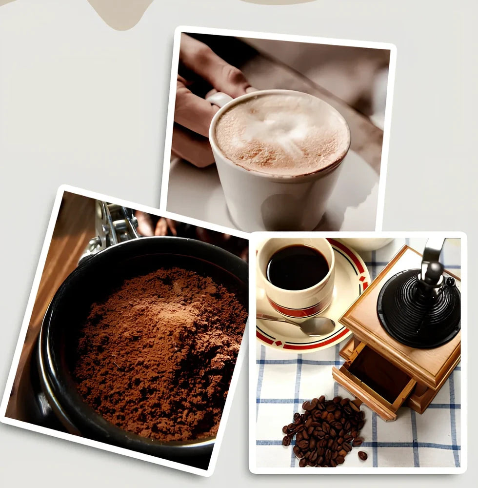 Automatic American coffee machine in black brewing two cups simultaneously with included 180ml ceramic cups and 5g spoon